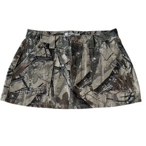 Refrain Denim Camouflage Mini Skirt Sz 9 Sz 29 Western County Fair Country EUC